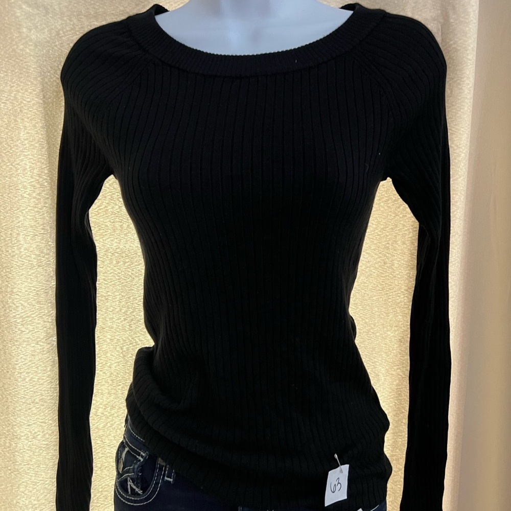 Express Black Ribbed Knit Sweater